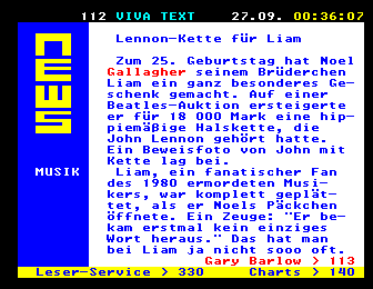latest teletext page