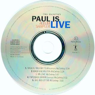 Paul Is Live album sampler CD
